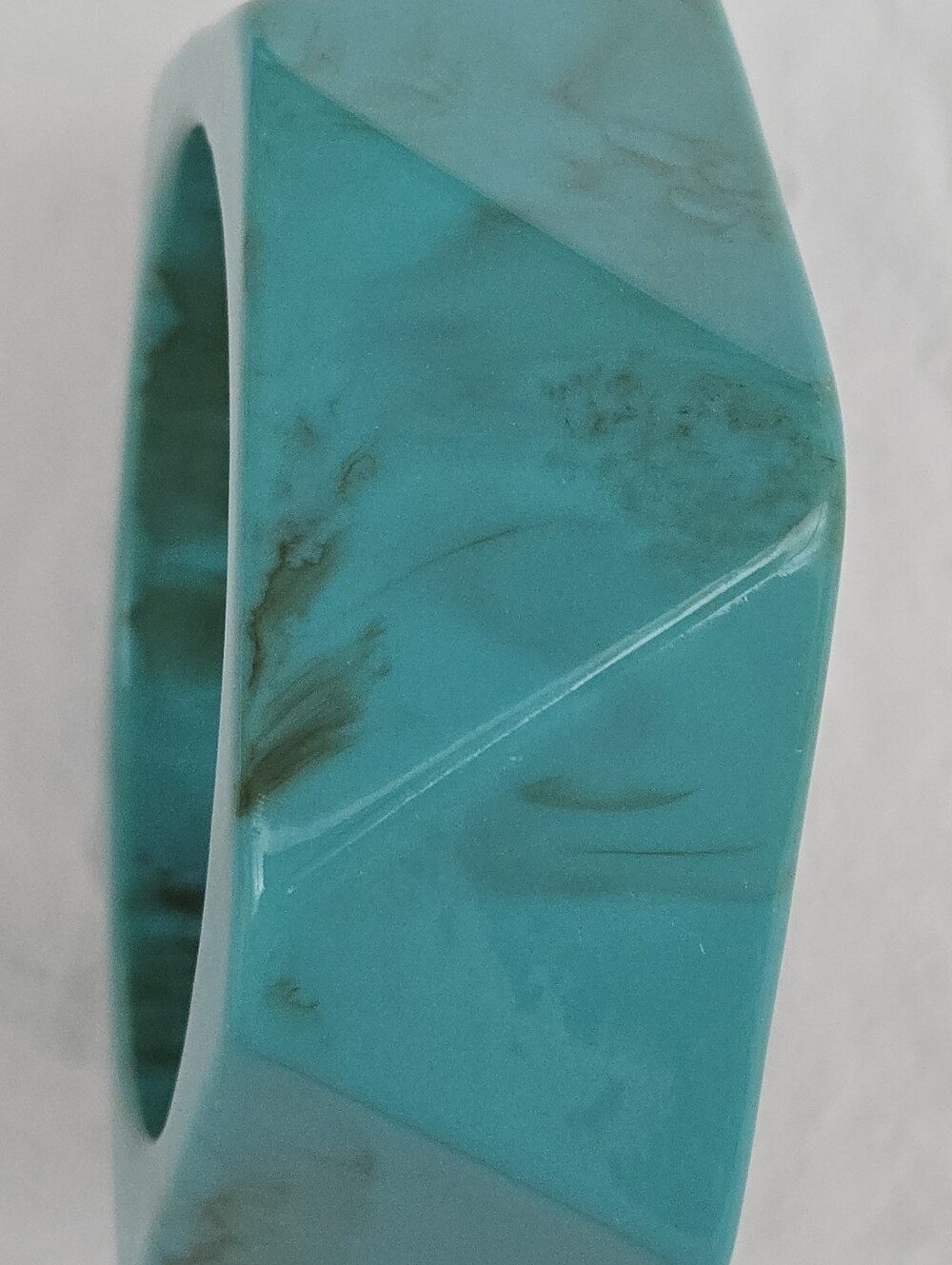 Turquoise Resin Geometric Cuff Bracelet - Women Jewelry Bracelets - Picture 4 of 9